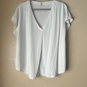 White V-Neck Women's Top